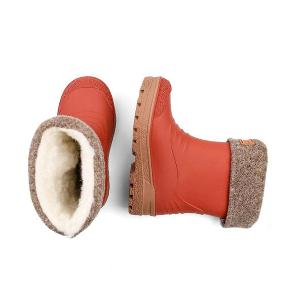 Kids Warm-Lined Waterproof Gimo Rubber Boots | Kavat #color_rust