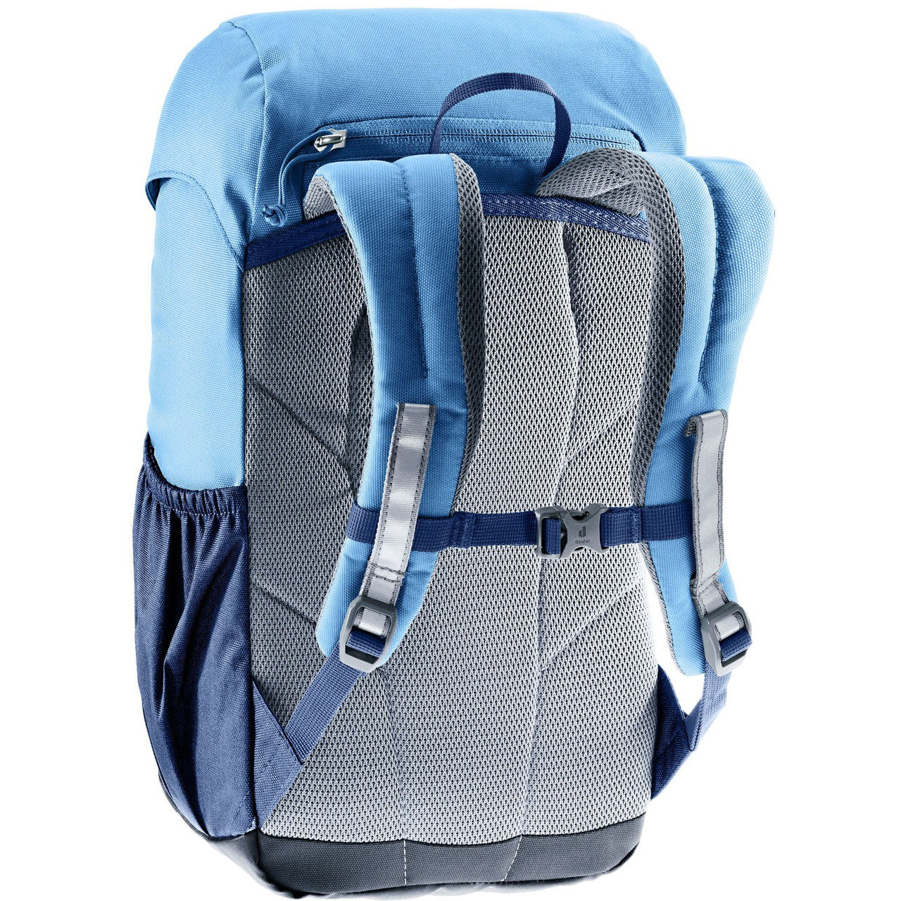 Lightweight blue hiking backpack with padded straps and breathable mesh back panel for outdoor adventures