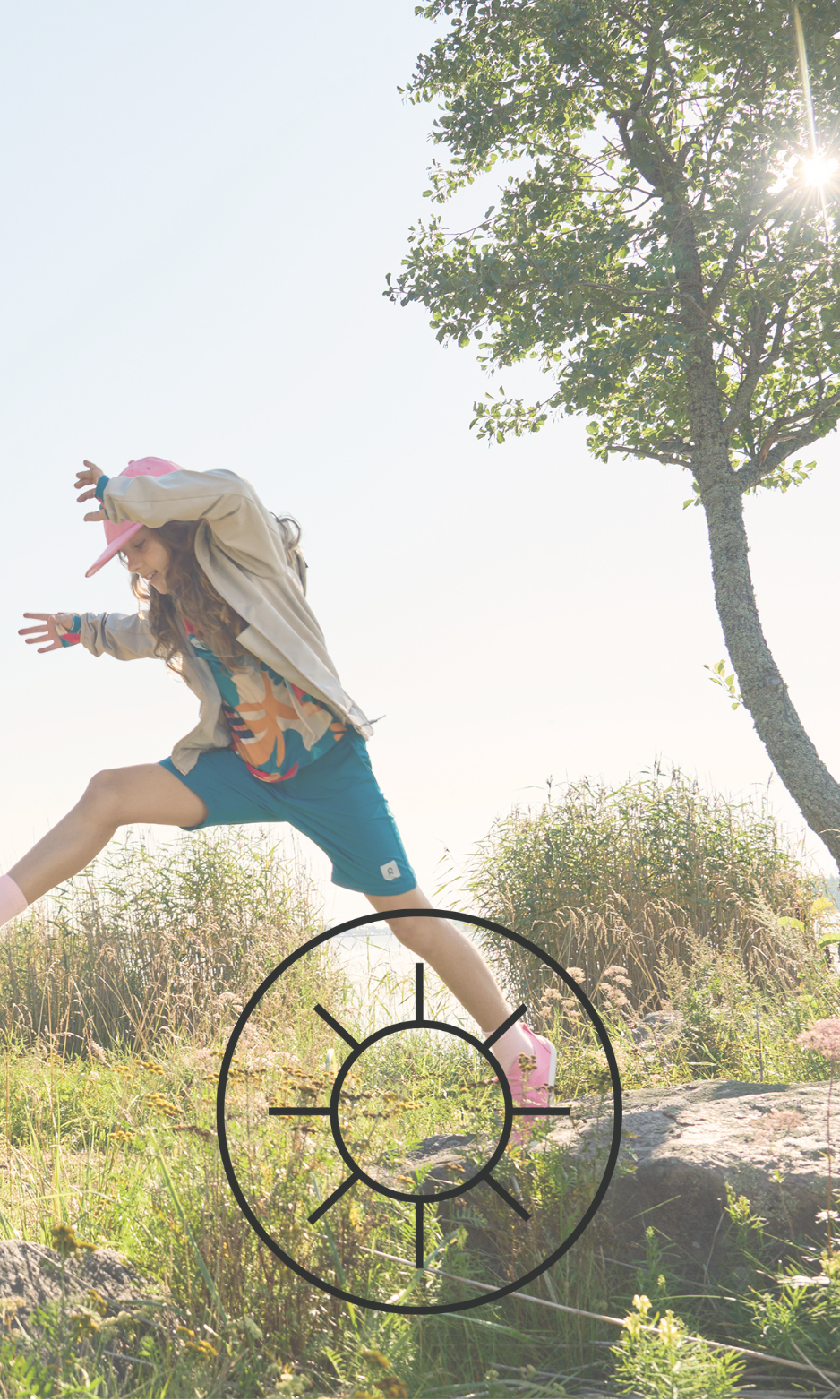 Young girl in UV-protective beachwear enjoying watermelon at seaside