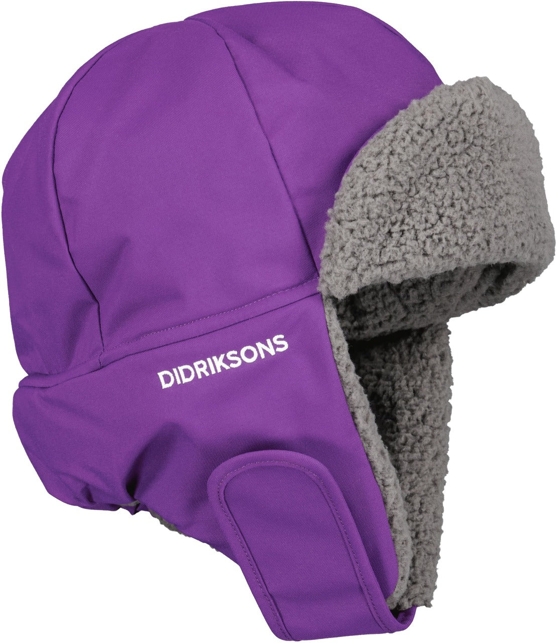 Kids Biggles Classic Trapper Style Winter Hat – Waterproof, Fleece Lined | Didriksons #color_royal-purple