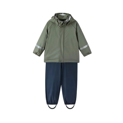 Kids Waterproof Tihku Unlined 2-Piece Rain Set - Jacket And Bib | Reima 