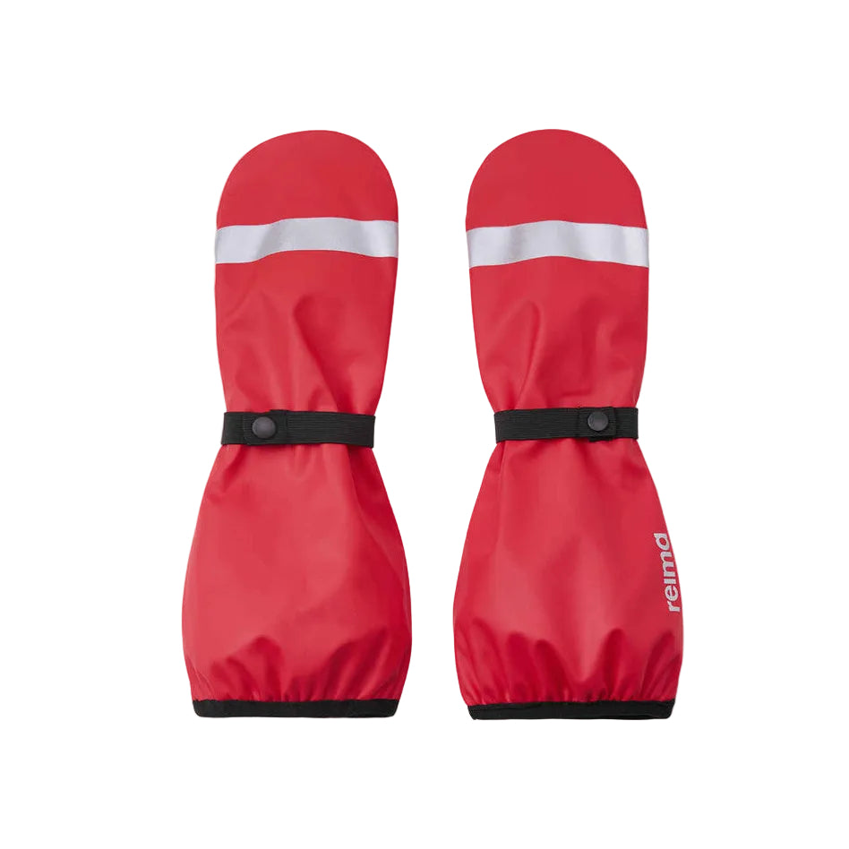Kids Waterproof Puro Super Long Cuff Rain Mittens - Lightly Lined| Reima #color_red