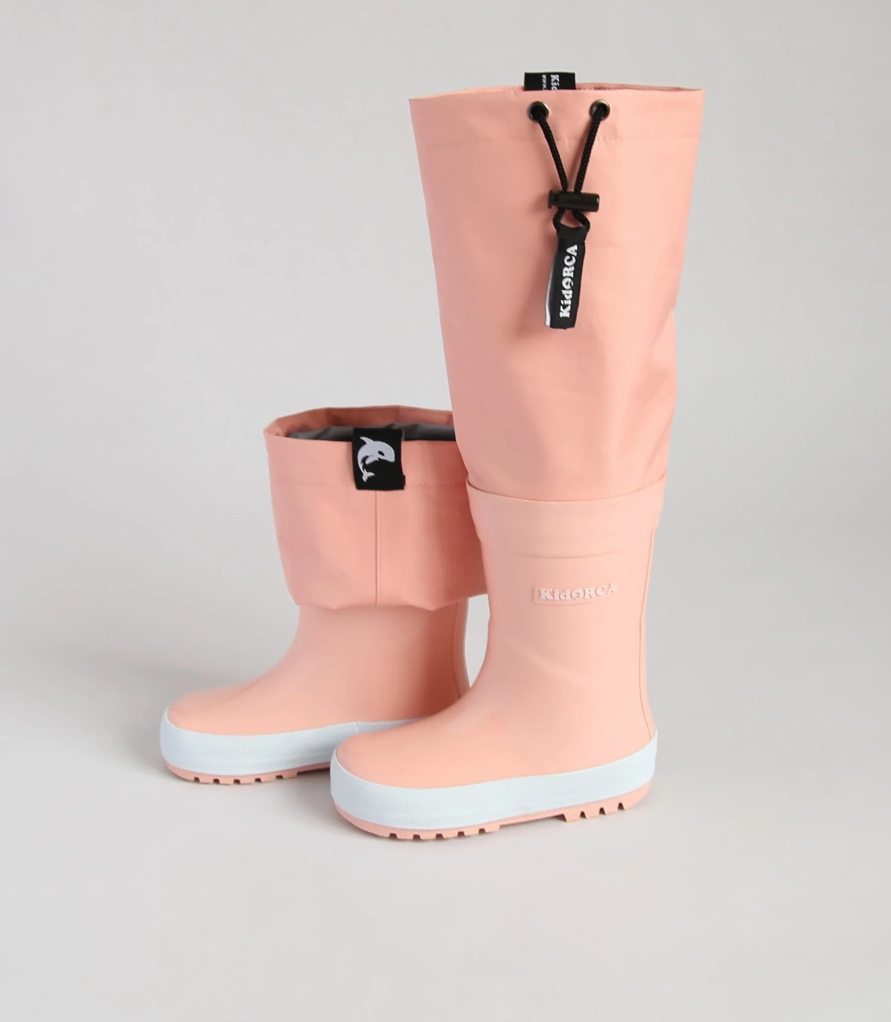 Kids Rain Boots with Above Knee Waders - Waterproof | KidORCA #color_coral