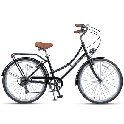 AVASTA 26" 6 Speed Hybrid Cruiser Black Tires Bike - Astrid