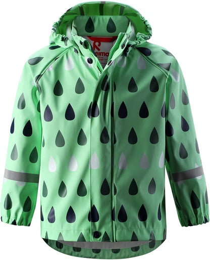 Kids Waterproof Vesi Printed Raindrop Rain Jacket - Unlined, PU | Reima 