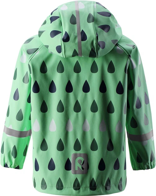 Kids Waterproof Vesi Printed Raindrop Rain Jacket - Unlined, PU | Reima 