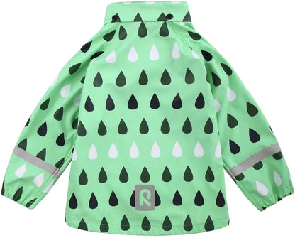 Kids Waterproof Vesi Printed Raindrop Rain Jacket - Unlined, PU | Reima 