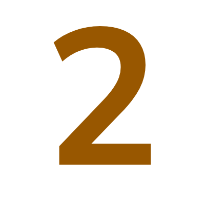 Brown number '2' on a white background