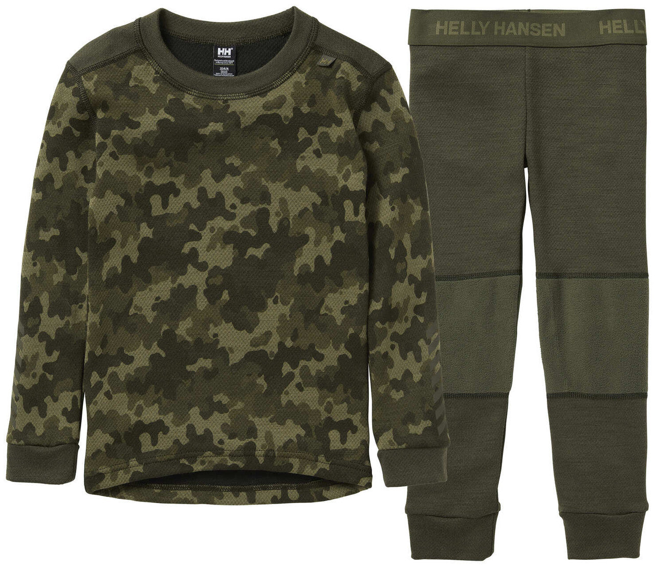 Kids Lifa Merino Wool Printed 2-Piece Base Layer Set – LIFA Merino| Helly Hansen #color_utility-green-camo