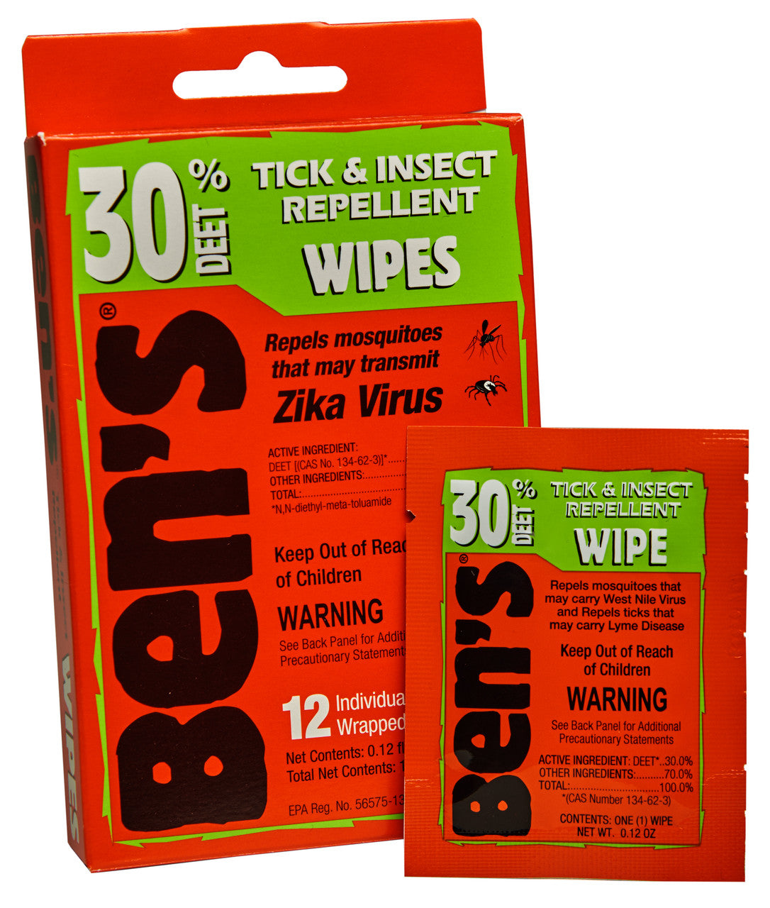 Insect Repellent Wipes – 30% DEET | Ben’s