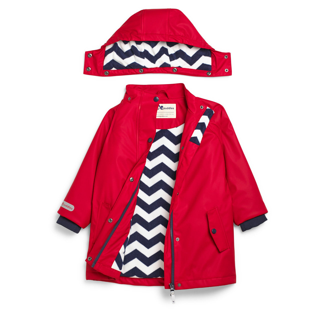 Kids Fleece Lined Puddleflex Rain Jacket - Waterproof, Warm, PU | Muddy Puddles 