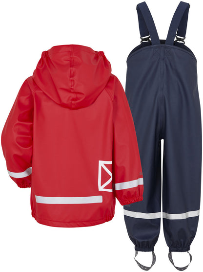 Kids Slaskeman Unlined Rain Set-Snap Jacket and Bibs – Waterproof, PU | Didriksons 