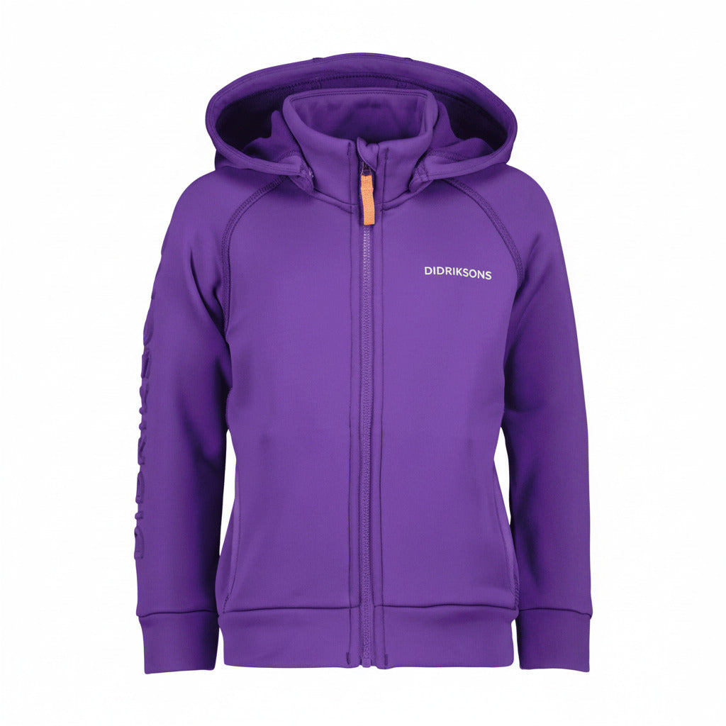 Kids Corin Technical Fleece Zip Jacket – Mid Layer | Didriksons #color_disco-purple