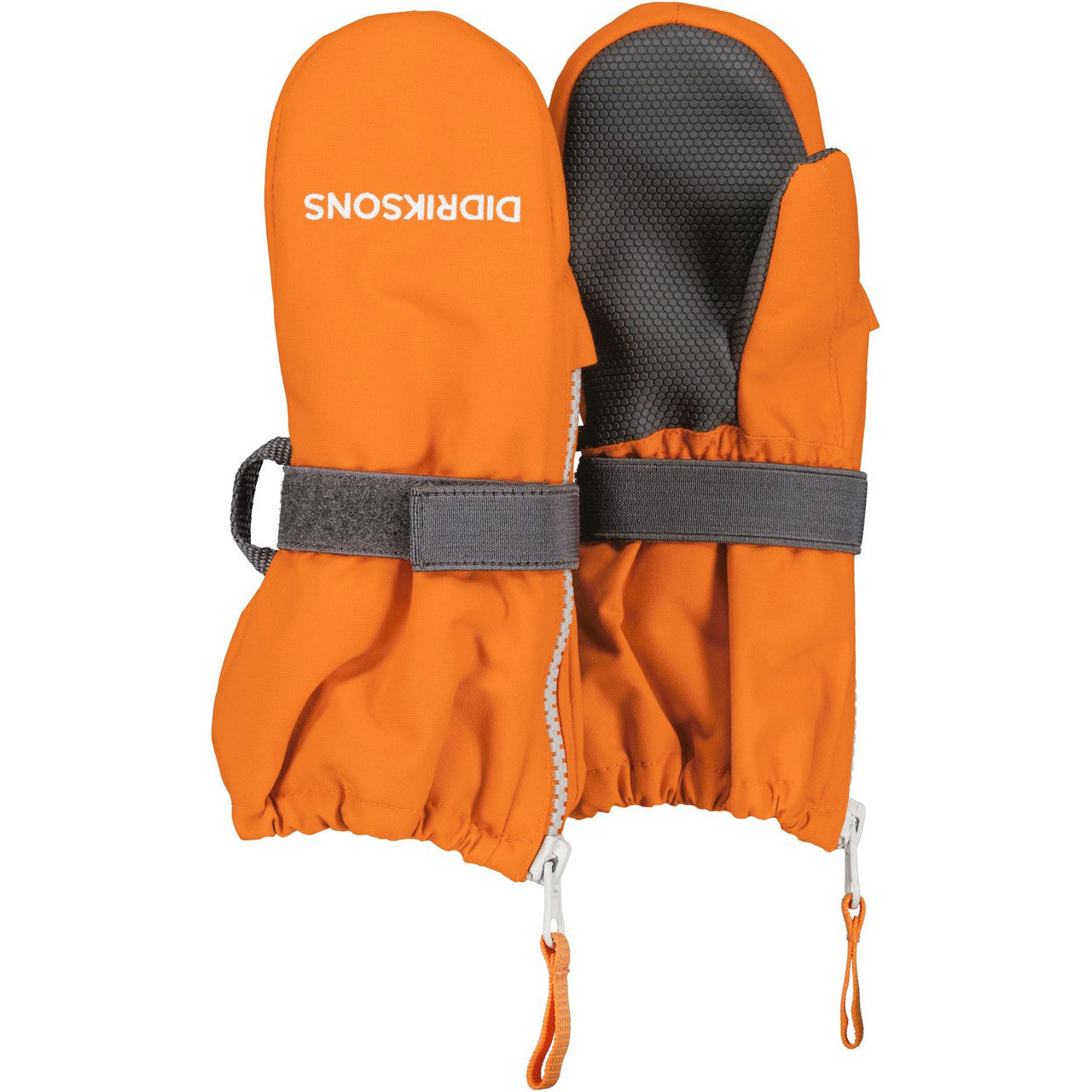 Kids Biggles Zip Winter Mittens – Insulated, Waterproof | Didriksons #color_orange-jam