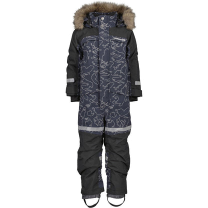 Kids Bjarven Waterproof Winter Snowsuit-Reflective Print – Insulated | Didriksons 