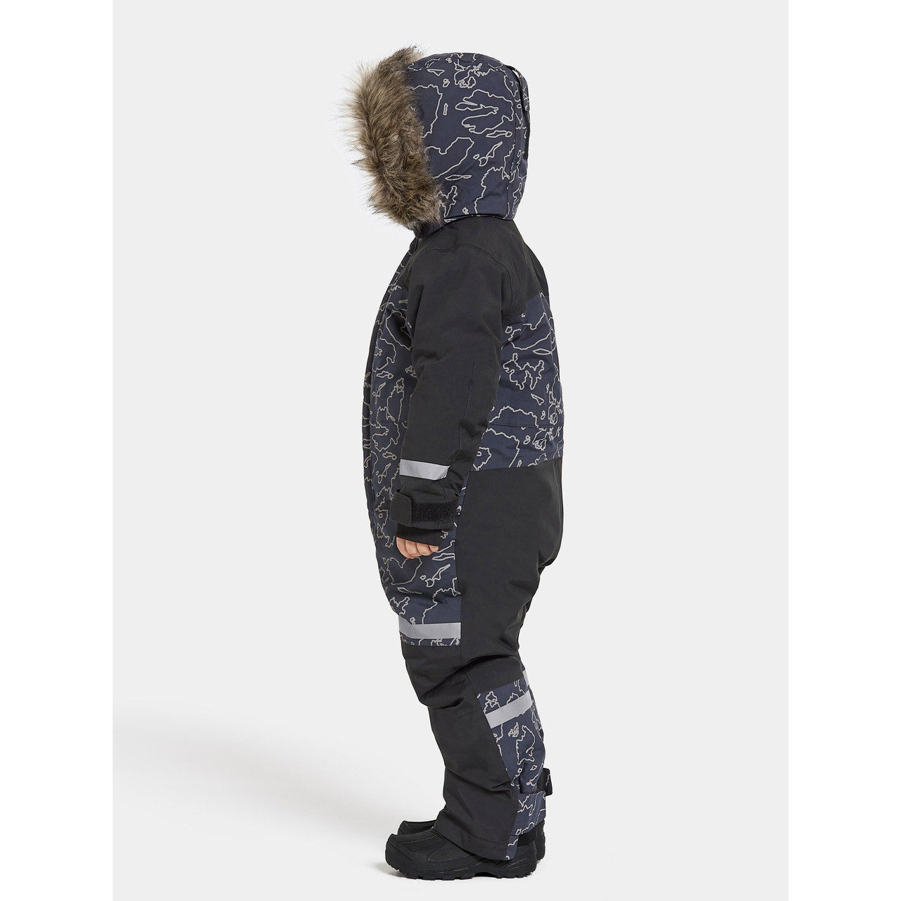 Kids Bjarven Waterproof Winter Snowsuit-Reflective Print – Insulated | Didriksons #color_grundsund-reflective-navy