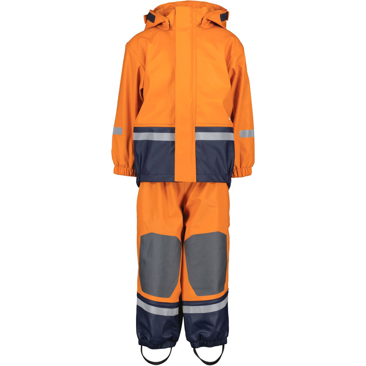 Kids Boardman Fleece Lined Rain Set – Waterproof, Fleece Lined, PU | Didriksons #color_orange-jam