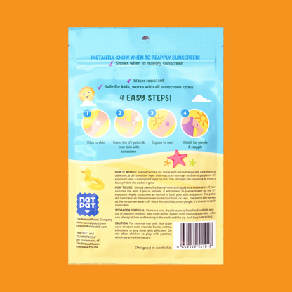 Kids UV Detection Stickers – NatPat SunnyPatch – Sunscreen Reminder 24 Pack