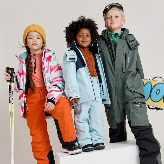 Kids Waterproof Loikka Winter Suspender Snow Pants - Insulated | Reima #color_true-orange