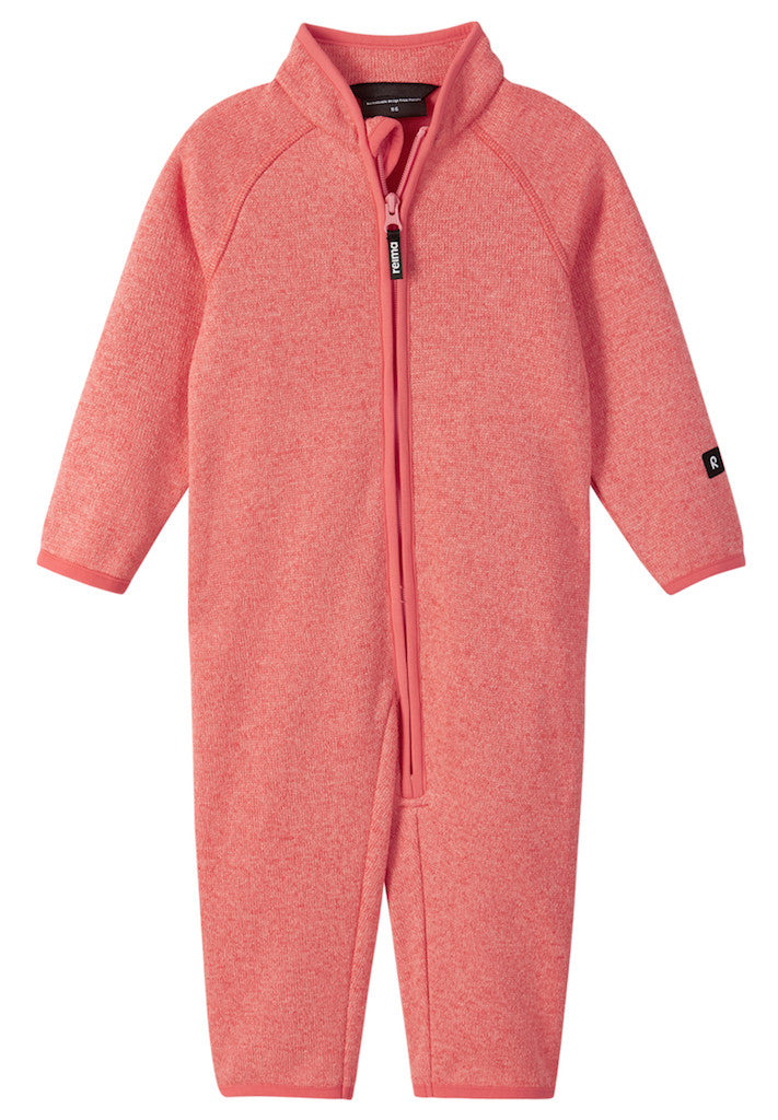Tahti Knitted Fleece Mid Layer Overall - Lined | Reima #color_pink-coral