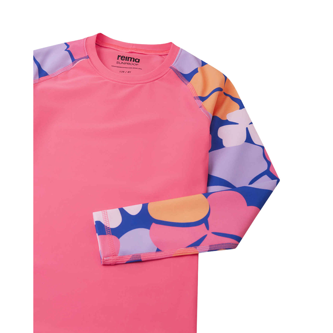 Kids Sukeltaja Rash Guard – UPF 50+ Long Sleeve Sun Protection Swim Shirt | Reima | #color_soft-coral