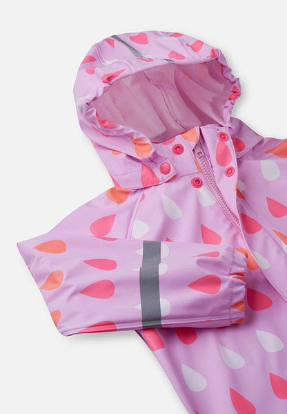 Kids Waterproof Vesi Printed Raindrop Rain Jacket - Unlined, PU | Reima 