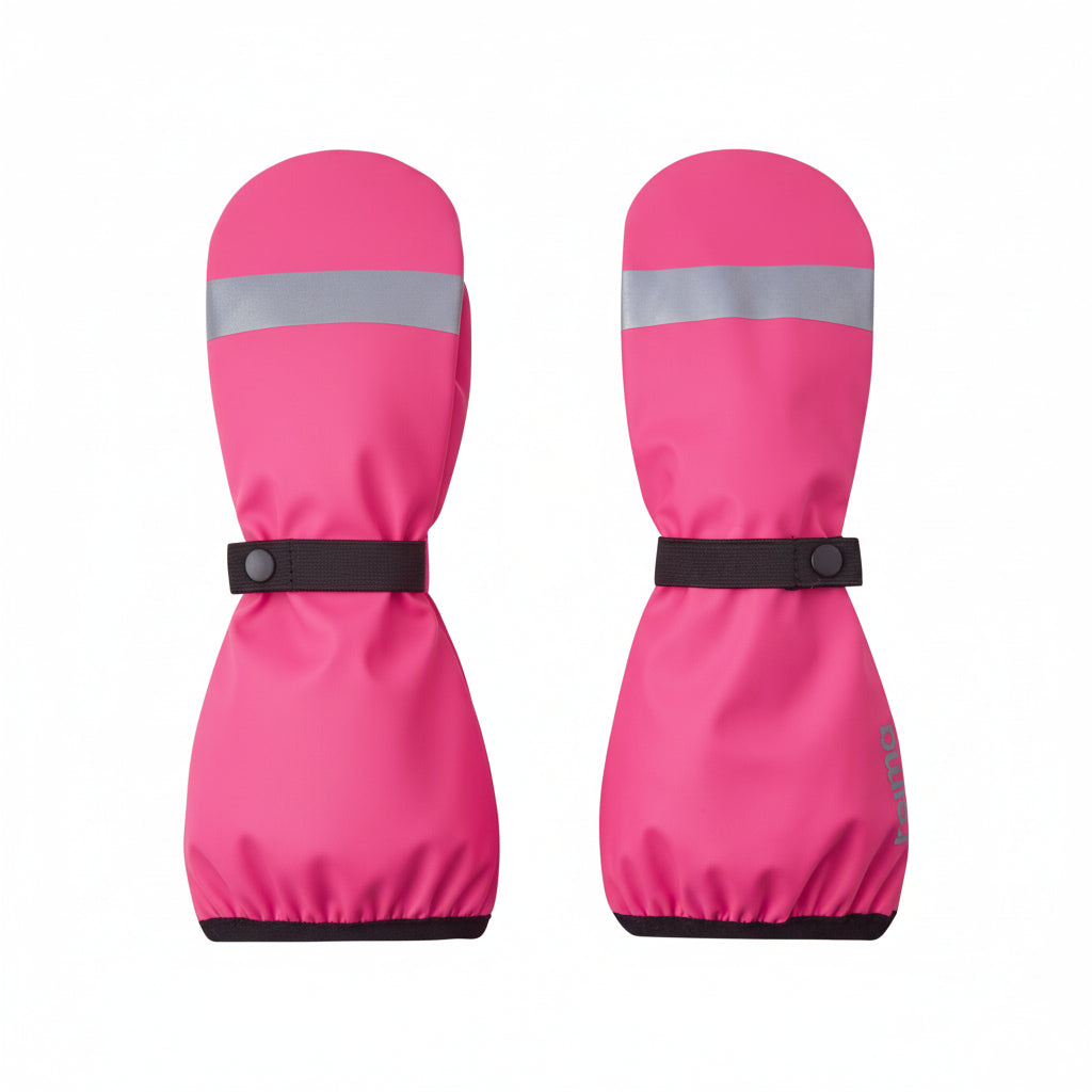 Kids Waterproof Puro Super Long Cuff Rain Mittens - Lightly Lined| Reima #color_candy-pink
