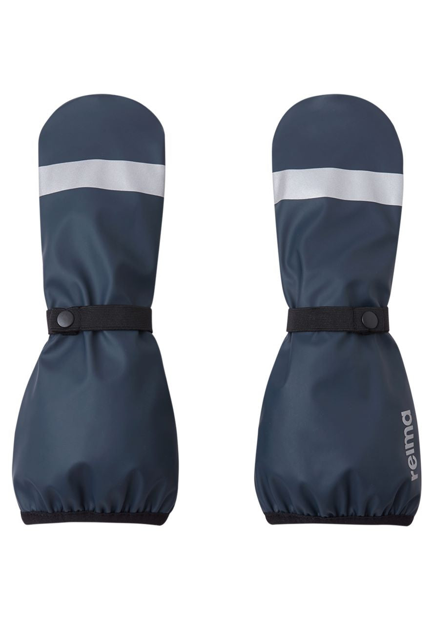 Kids Waterproof Puro Super Long Cuff Rain Mittens - Lightly Lined| Reima #color_navy