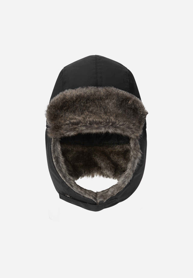Kids Ilves Lined Trapper Hat - Waterproof, Reflective | Reima #color_black