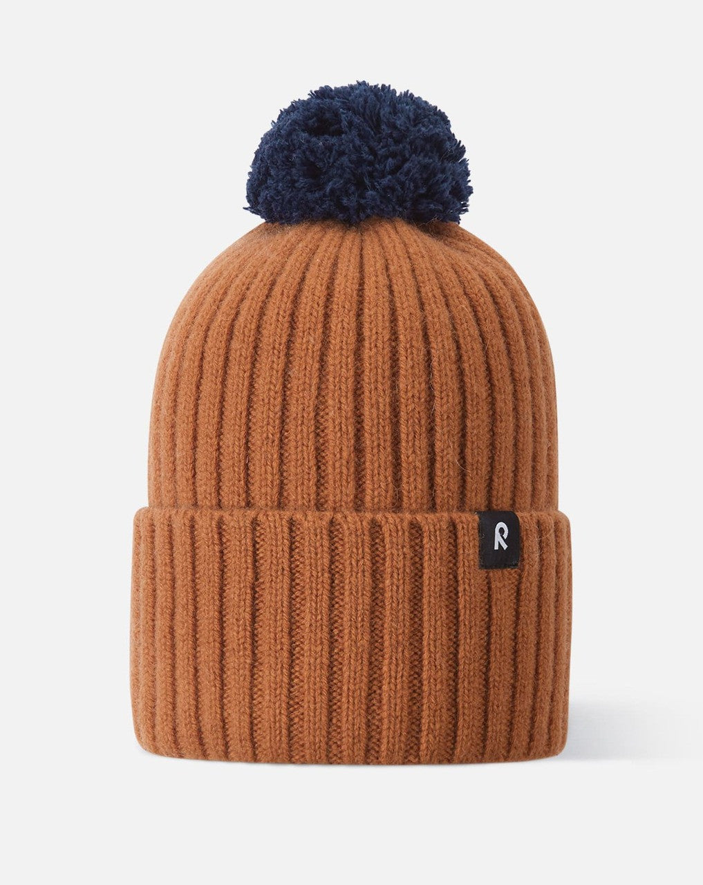 Kids Merino Wool Topsu Winter Hat - Pom Top | Reima #color_cinnamon-brown