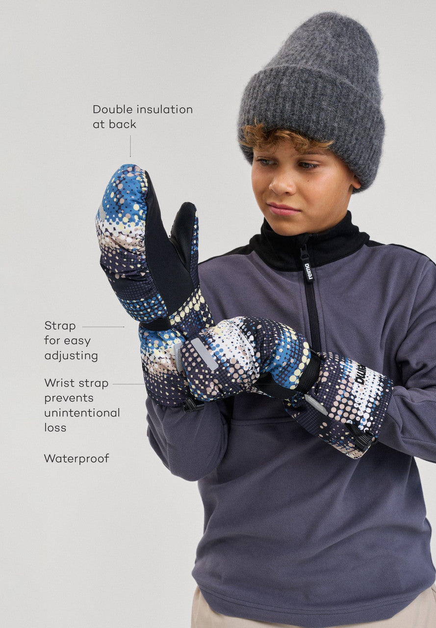 Kids Super Warm Vanukko Winter Mittens, Printed | Reima 