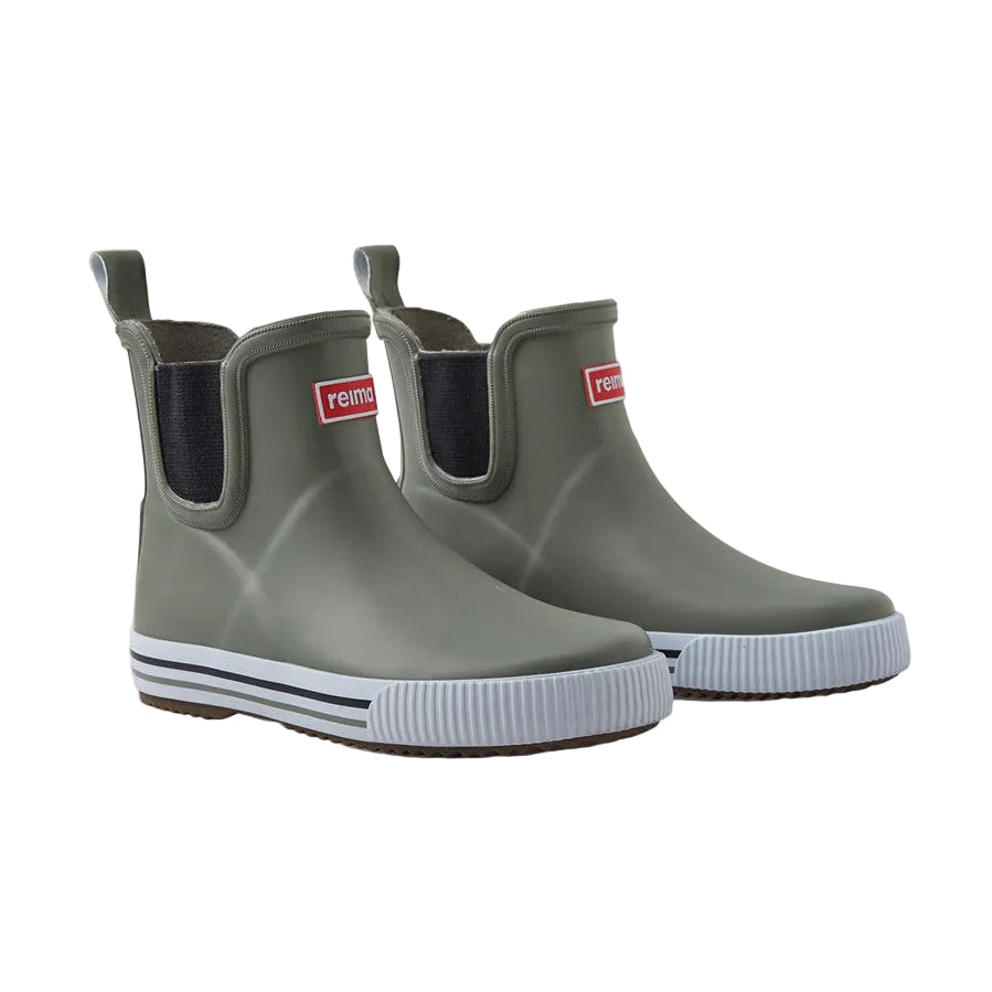 Kids Waterproof Ankles Rain Boots - Easy Slip On | Reima #color_greyish-green