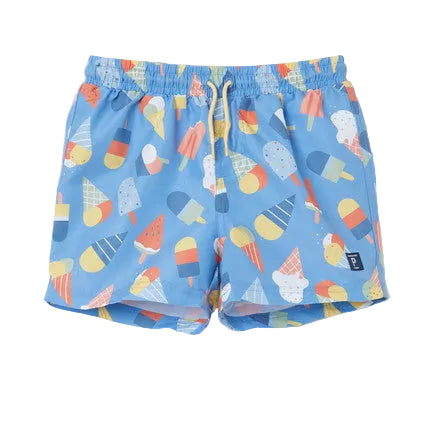 Kids Swim Shorts - Summer Sweet | Polarn O. Pyret | #color_silver-lake-blue