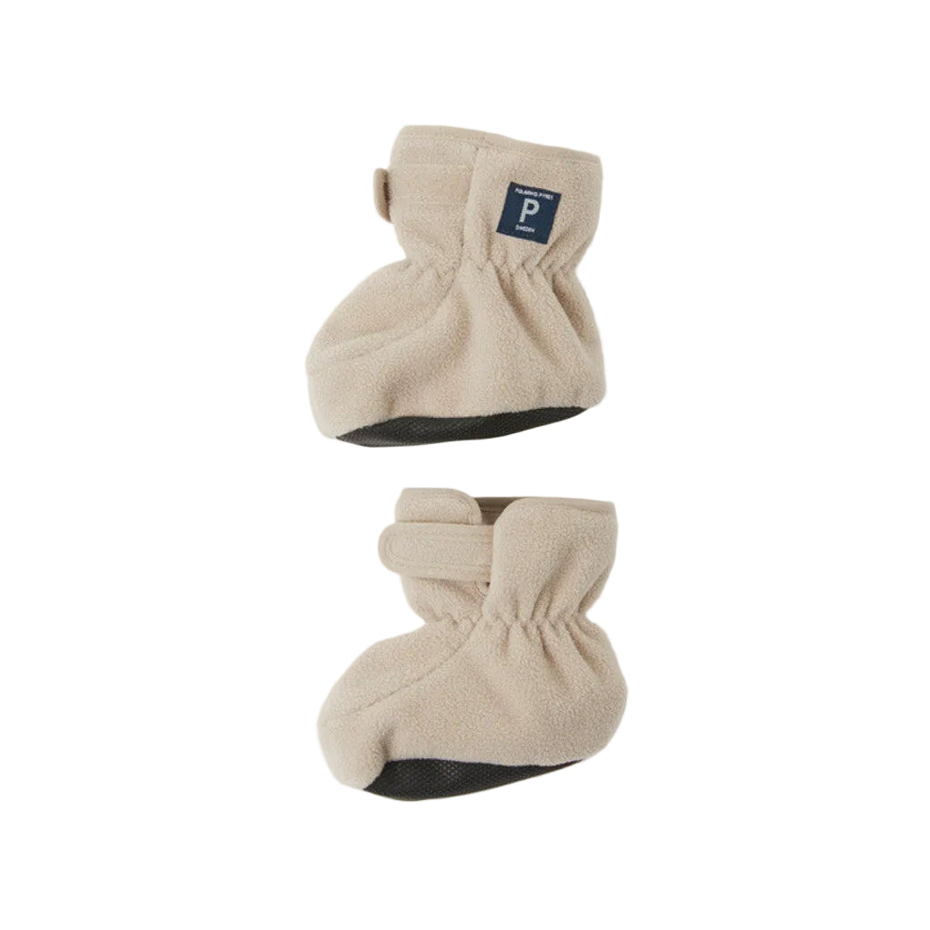 Kids Windproof Fleece Eco Booties - 2 | Polarn O. Pyret | #color_simply-taupe