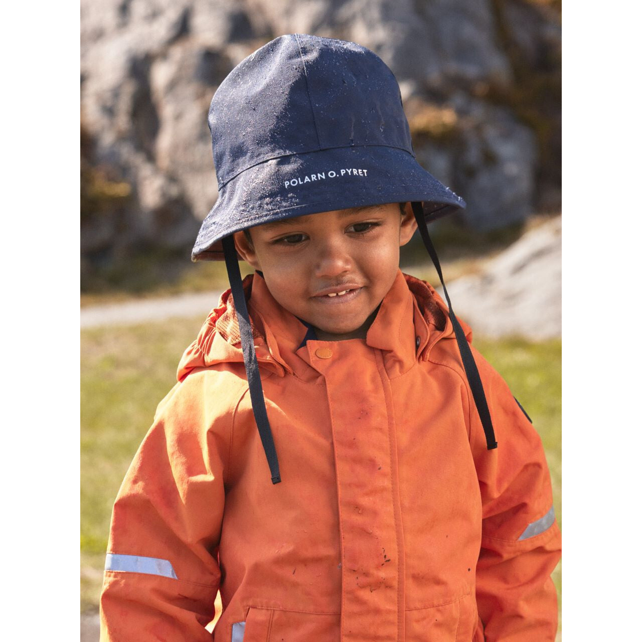 Kids Waterproof Wide Brim Rain Hat | Polarn O. Pyret | 