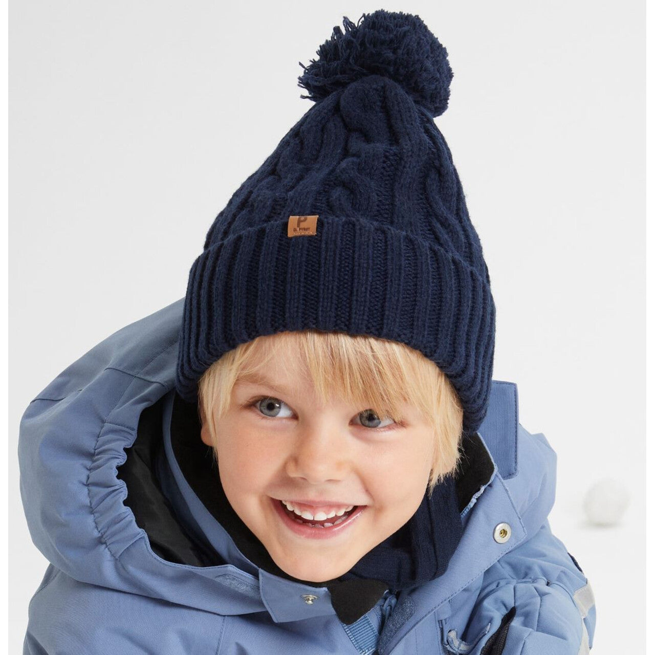 Kids Cable Knit Wool Blend Hat | Polarn O. Pyret | 