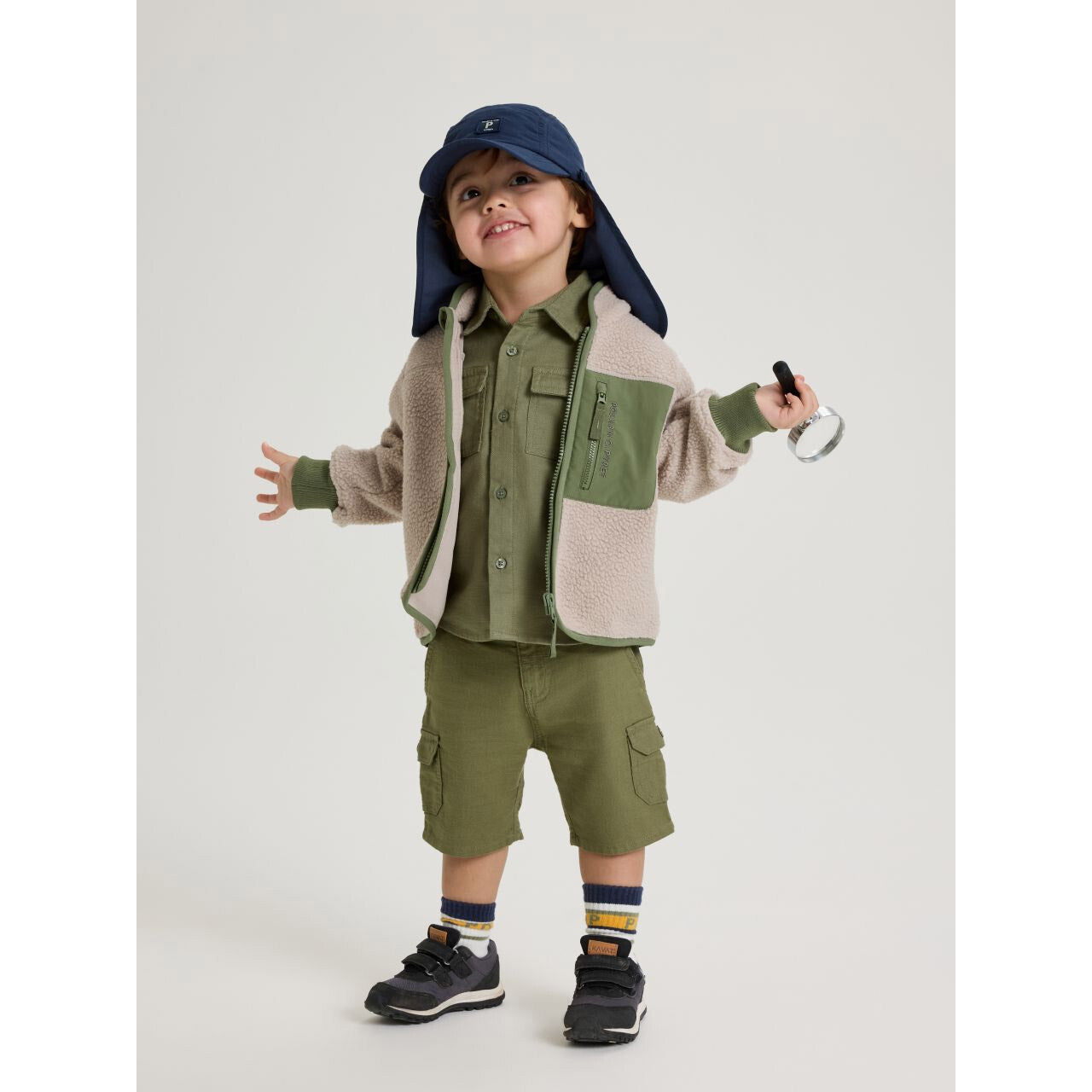 Kids Outdoor Adventure Summer Flap Cap | Polarn O. Pyret | 