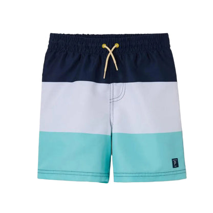 Kids Board Shorts - Block Stripe Print | Polarn O. Pyret | 