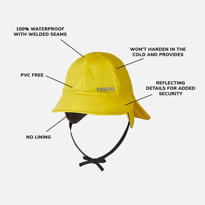 Kids Waterproof Rainy Rain Hat - Unlined, PU | Reima 