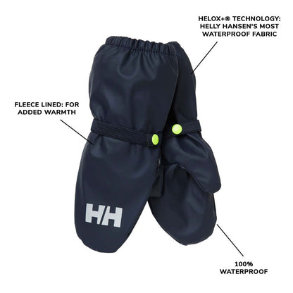 Kids Fleece-Lined Bergen Waterproof Rain Mittens – Lined, Shorter Cuff | Helly Hansen 