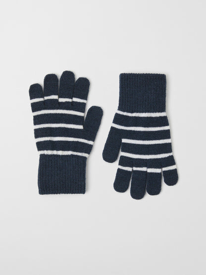 Kids Signature Stripe Magic Stretch Wool Gloves | Polarn O. Pyret 