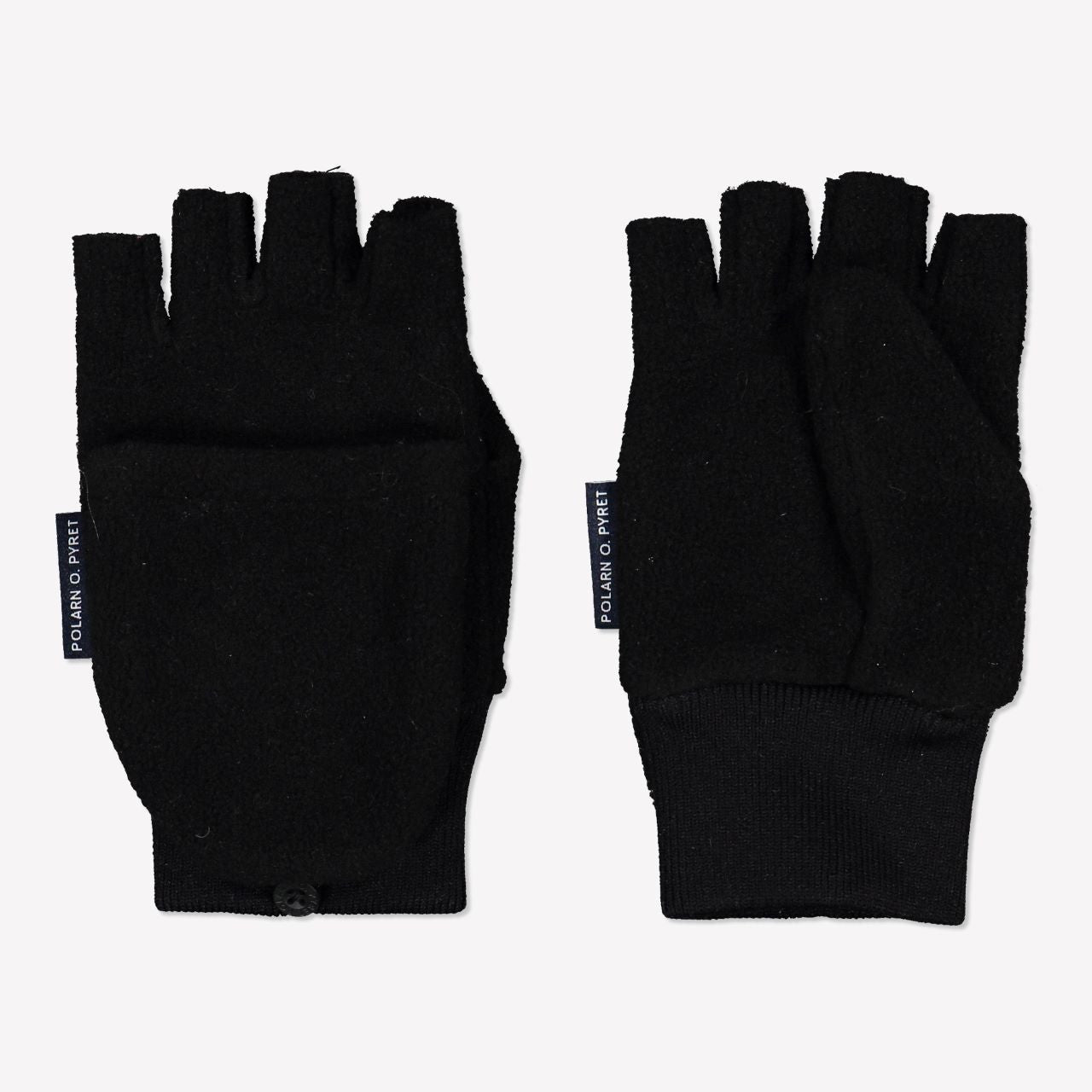 Kids Flip Top Fleece Gloves | Polarn O. Pyret #color_black