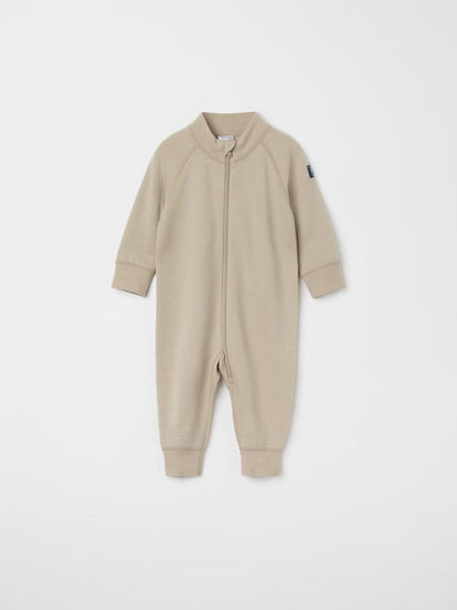 Baby Merino Wool Terry Romper, Thermal Layer | Polarn O. Pyret 