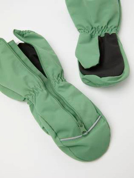 kids-easy-zip-fleece-lined-shell-cuff-mittens-polarn-o-pyret | #color_comfrey-green