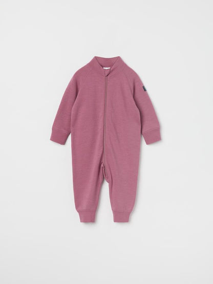 Baby Merino Wool Terry Romper, Thermal Layer | Polarn O. Pyret 