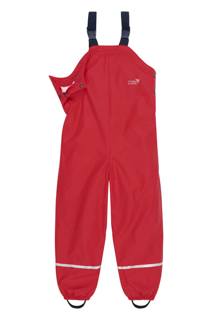 Kids Fleece Lined Puddleflex Rain Bibs - Waterproof, Warm, PU | Muddy Puddles 