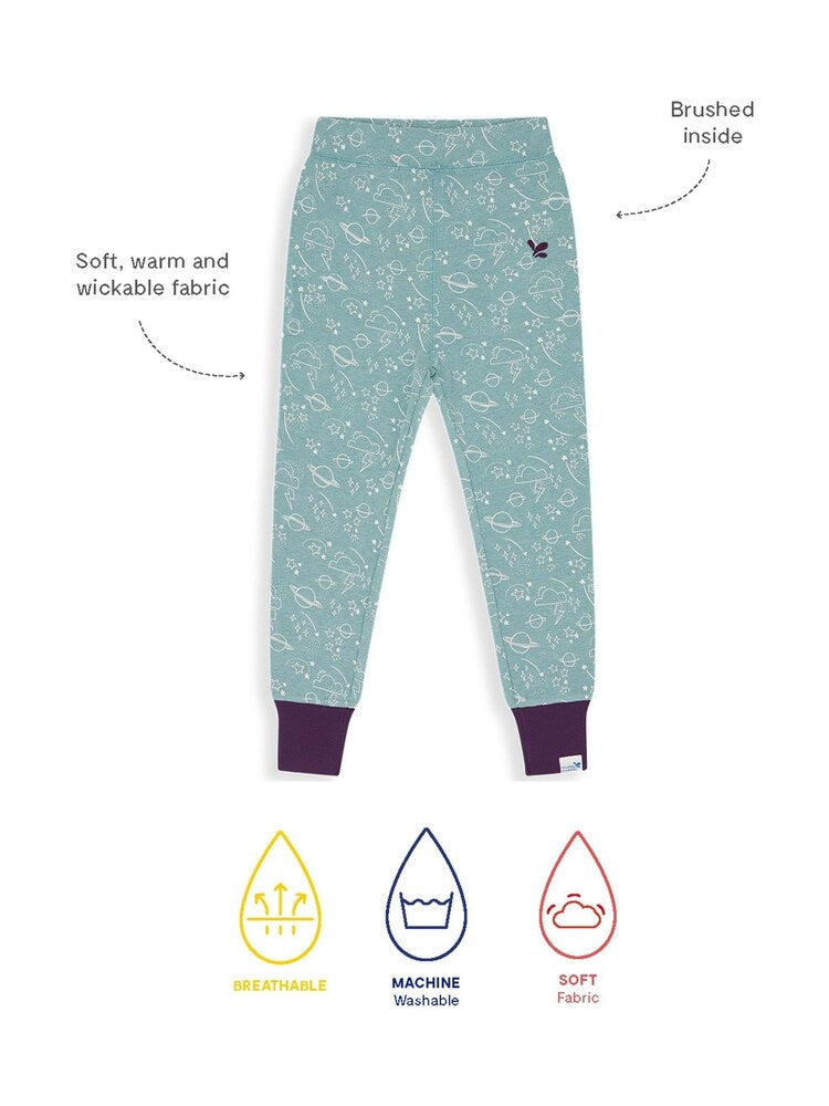 Kids Synthetic Drift Thermal Base Layer Bottom - Cotton Blend, Breathable, PJ | Muddy Puddles 