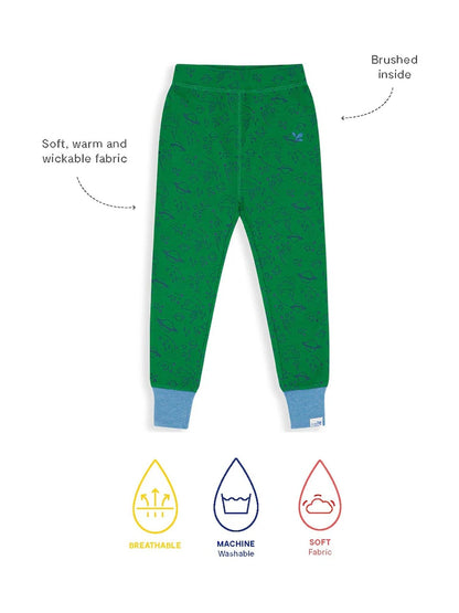Kids Synthetic Drift Thermal Base Layer Bottom - Cotton Blend, Breathable, PJ | Muddy Puddles 