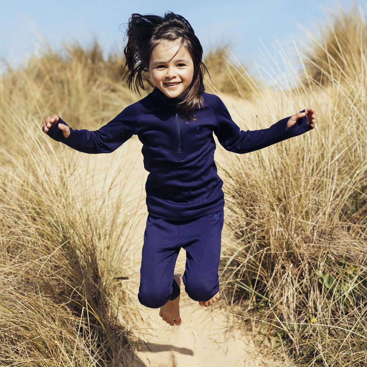 Kids Synthetic Drift Solid Layering Top - Cotton Blend, Breathable, Zippered | Muddy Puddles 