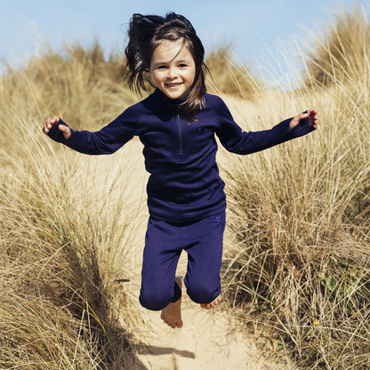 Kids Synthetic Drift Solid Layering Top - Cotton Blend, Breathable, Zippered | Muddy Puddles 